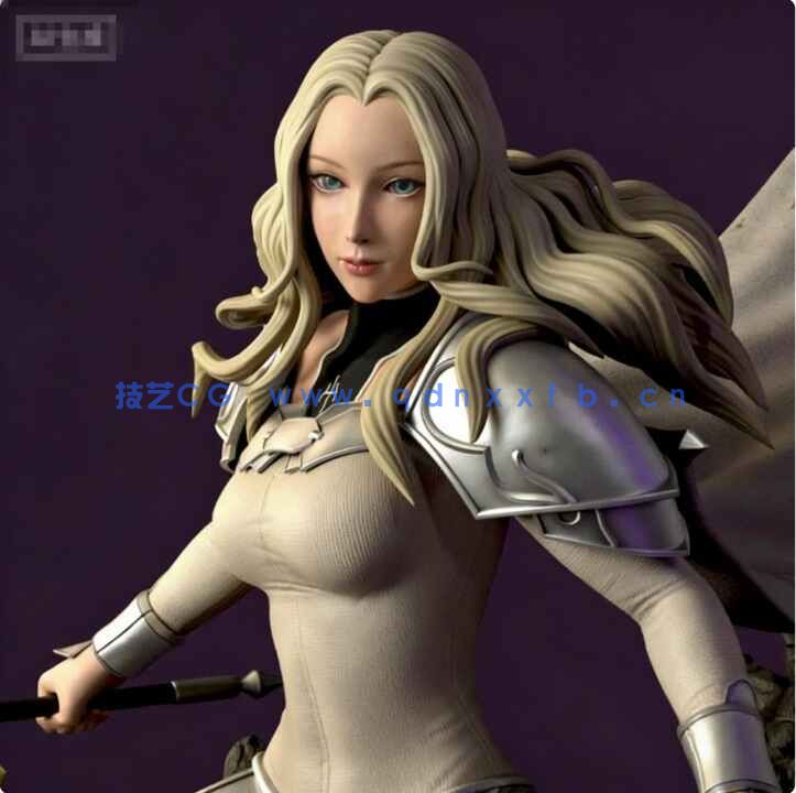 [独立角色] 泰蕾莎坐姿《大剑》动漫角色雕塑3D打印模型(图3)