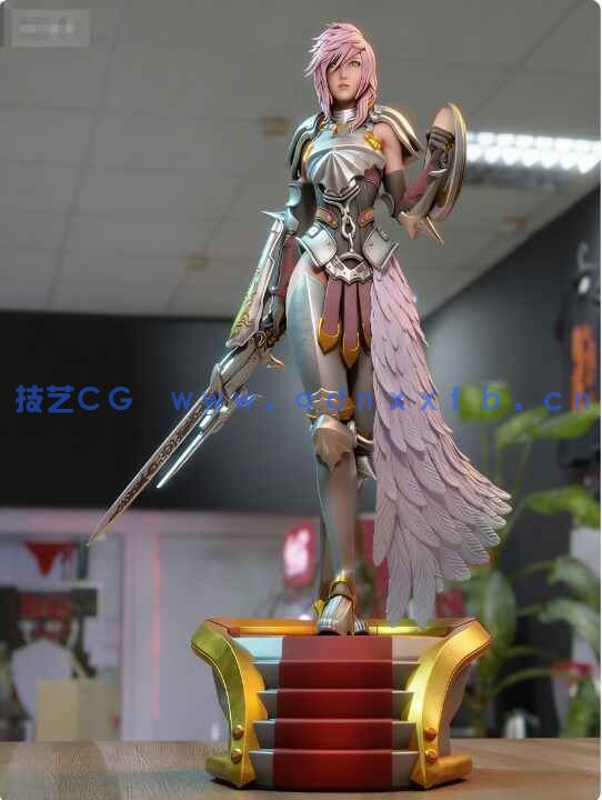 [独立角色] 埃克莱尔·法隆《最终幻想13》游戏角色雕塑3D打印模型(图7)