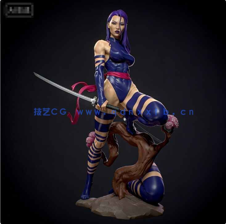 [独立角色] 灵蝶Psylocke漫威影视动漫角色雕塑3D打印模型(图1)