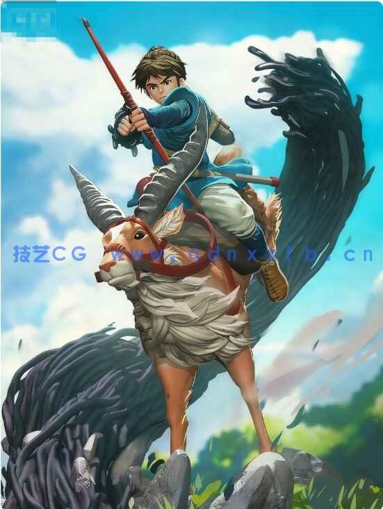 [独立角色] 阿席达卡《幽灵公主》动画角色雕塑3D打印模型(图1)