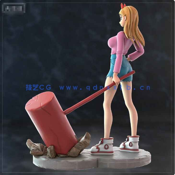 [独立角色] 帕瓦大锤造型《电锯人》动漫角色雕塑3D打印模型(图3)