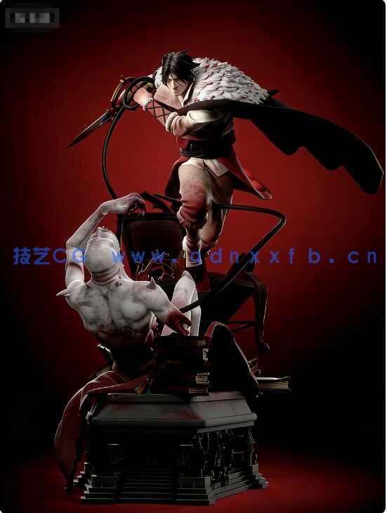 [独立角色] 贝尔蒙特战斗姿势恶魔城游戏角色雕塑3D打印模型(图1)