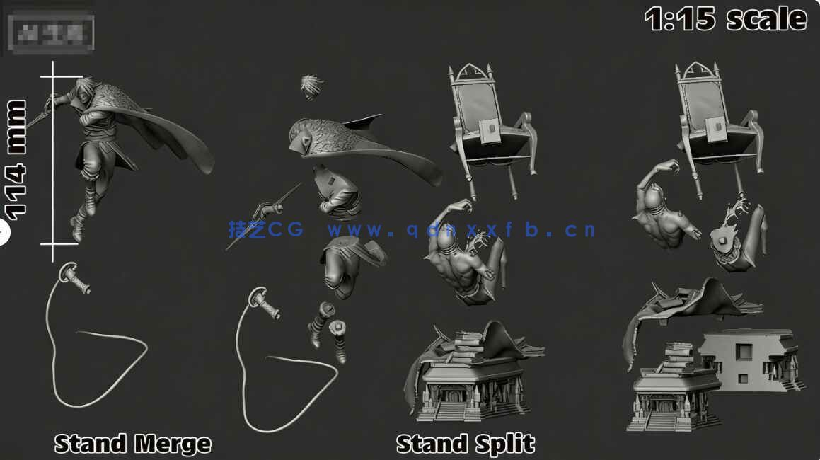 [独立角色] 贝尔蒙特战斗姿势恶魔城游戏角色雕塑3D打印模型(图5)