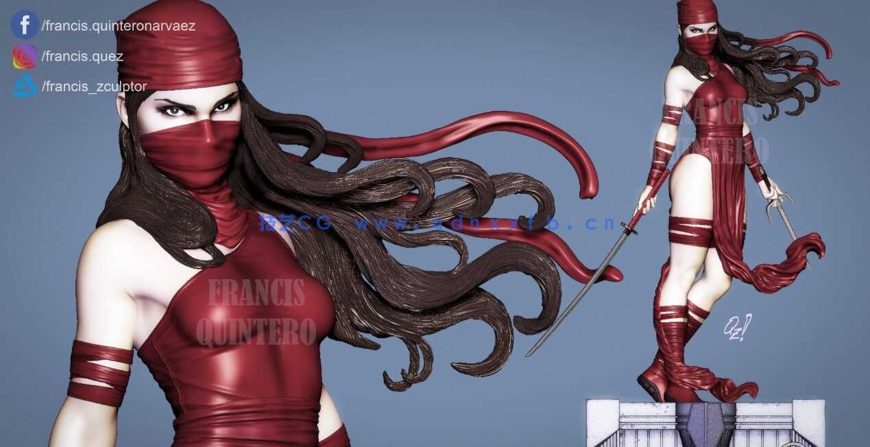 [独立角色] 艾丽卡漫威影视动漫角色雕塑3D打印模型(图4)