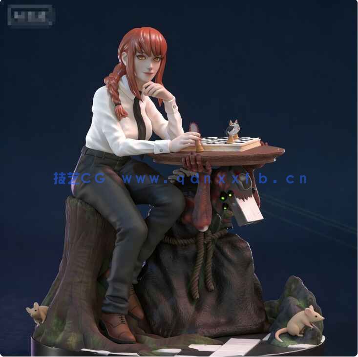 [独立角色] 玛奇玛Makima链锯人动漫角色雕塑3D打印模型(图2)