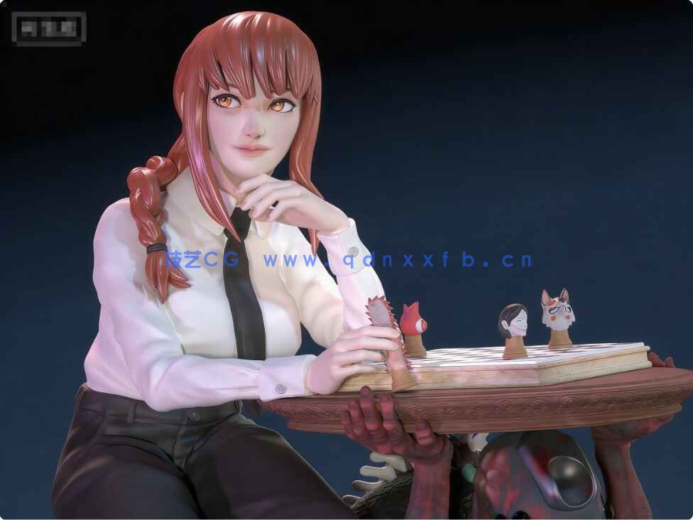 [独立角色] 玛奇玛Makima链锯人动漫角色雕塑3D打印模型(图1)