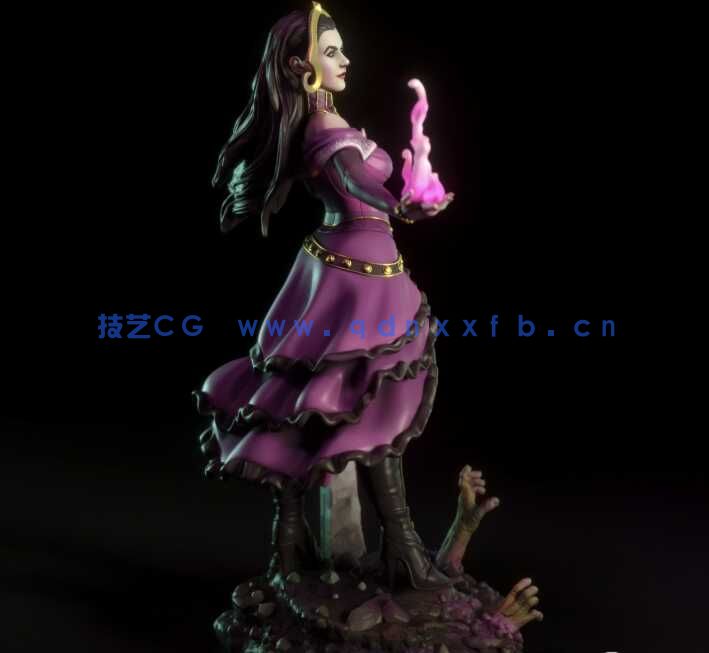 [独立角色] 万智牌游戏角色莉莲娜维斯雕塑3D打印模型(图7)