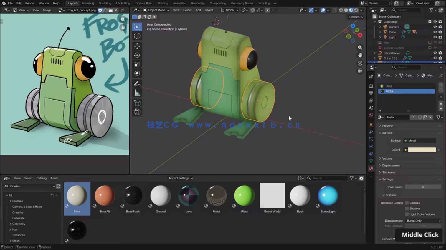 Blender机械青蛙建模基础教程(图3) Blender机械青蛙建模基础教程(图3)