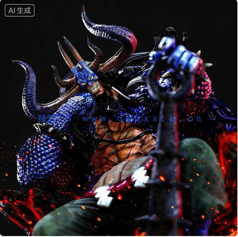 凯多Kaido坐姿《海贼王》动漫角色雕刻手办3D打印模型(图5)