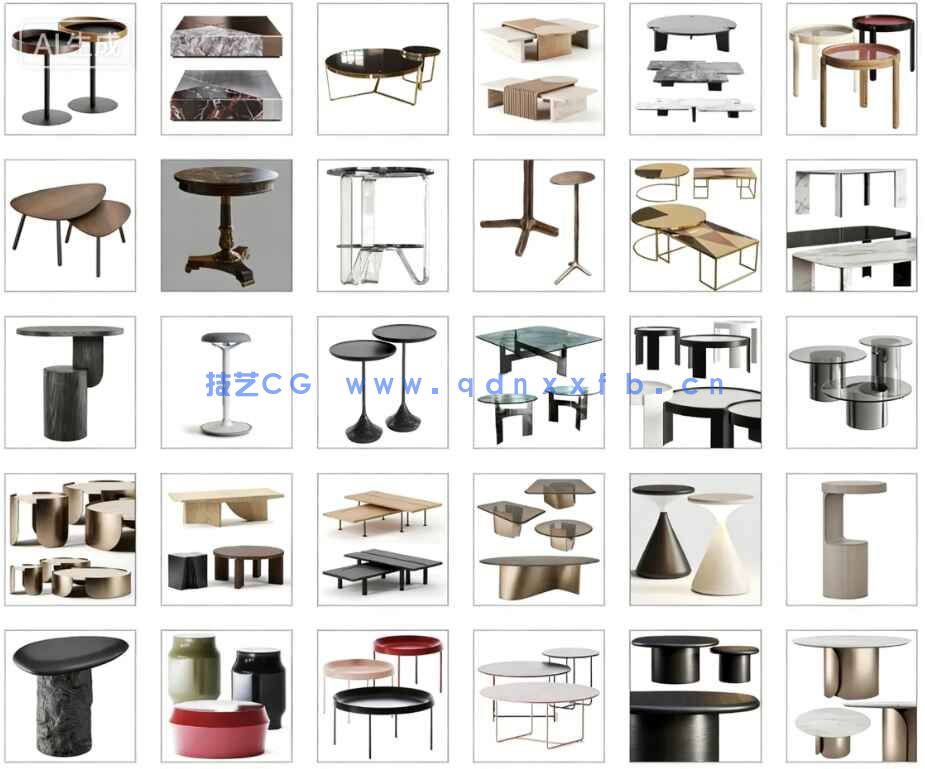 3dsky茶几 边几高质量模型600个(图6)