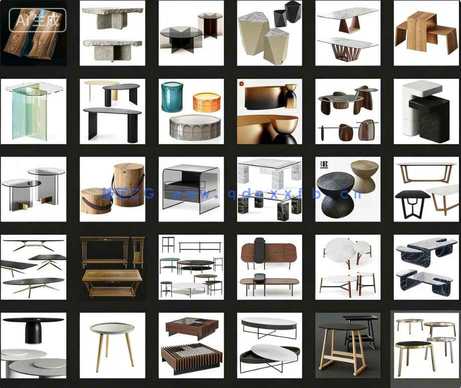 3dsky茶几 边几高质量模型600个(图2)