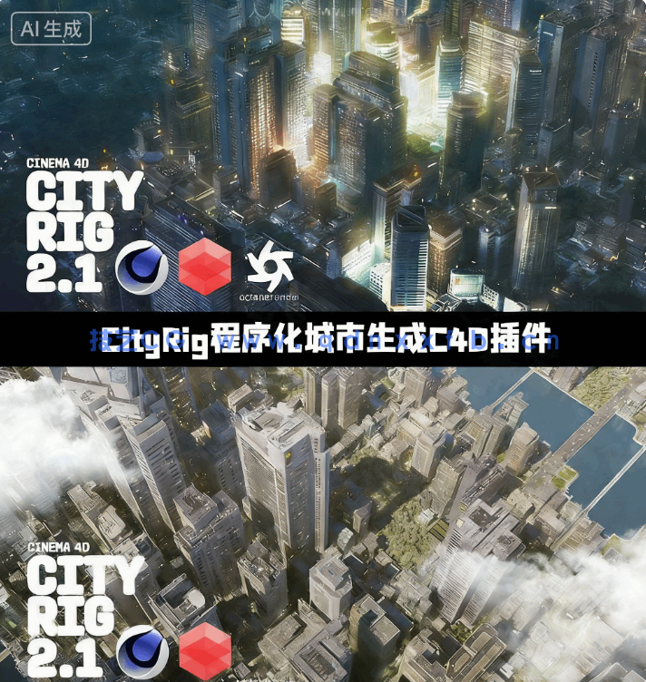 CityRig程序化城市生成C4D插件V2.1版(图1)