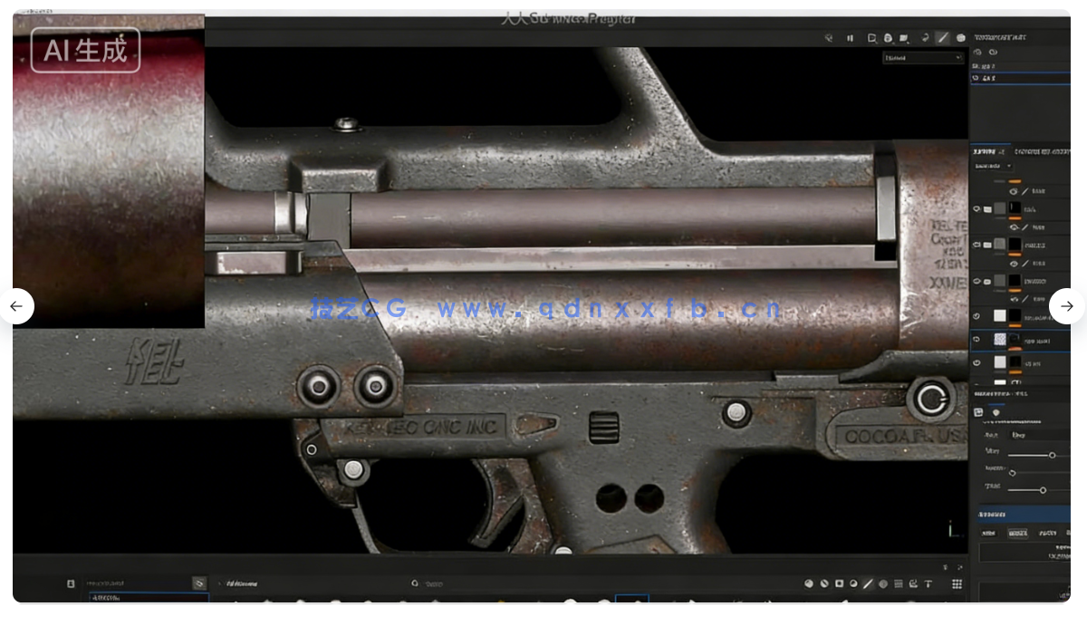 Blender超精细游戏武器模型从设计到渲染完整流程视(图14) Blender超精细游戏武器模型从设计到渲染完整流程视(图14)