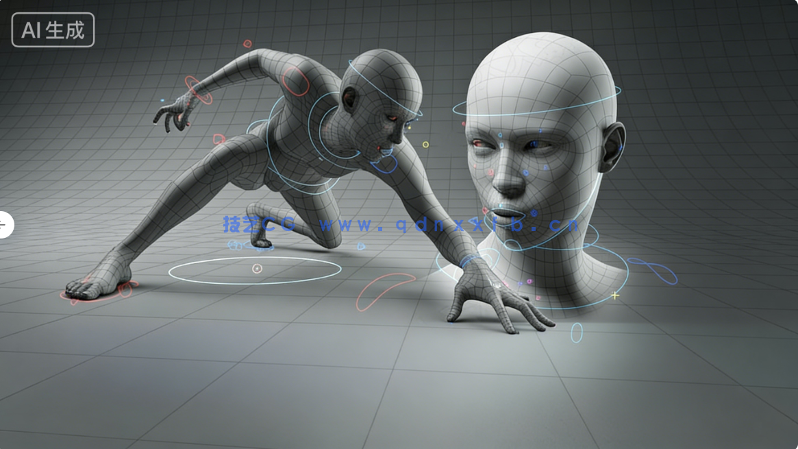 人体与面部绑定系统动画控制3D模型(图2) 人体与面部绑定系统动画控制3D模型(图2)