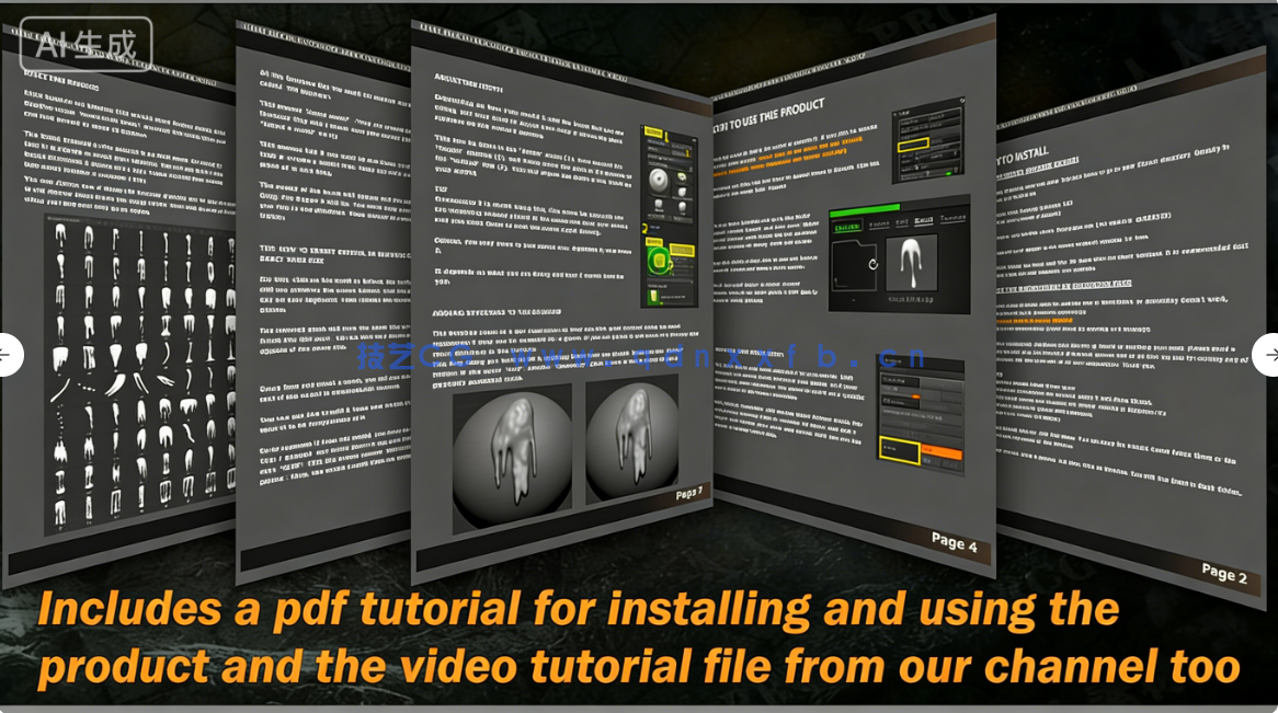 100款怪物粘液口水脓液等流体效果雕刻VDM笔刷ZBrush套件(图8)