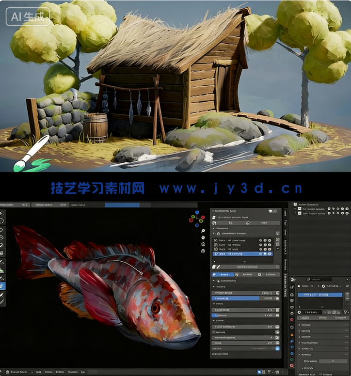 Brushstroke Tools 3D画笔描绘Blender插件V1.2.1版