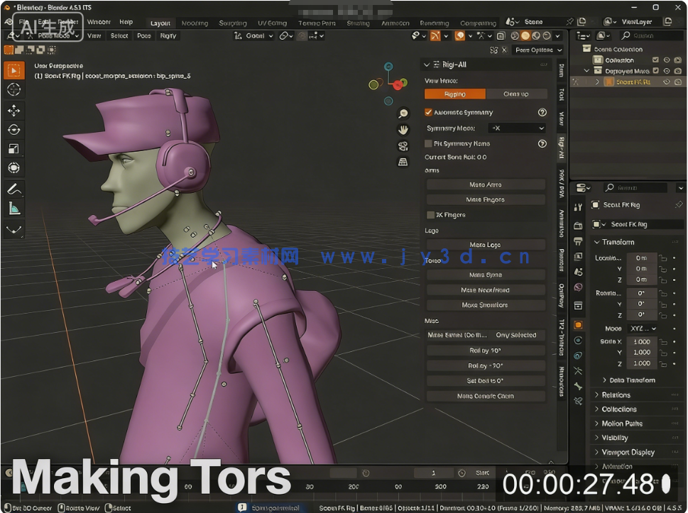 Rigi-All骨骼绑定辅助工具Blender插件V1.6.0版(图3) Rigi-All骨骼绑定辅助工具Blender插件V1.6.0版(图3)
