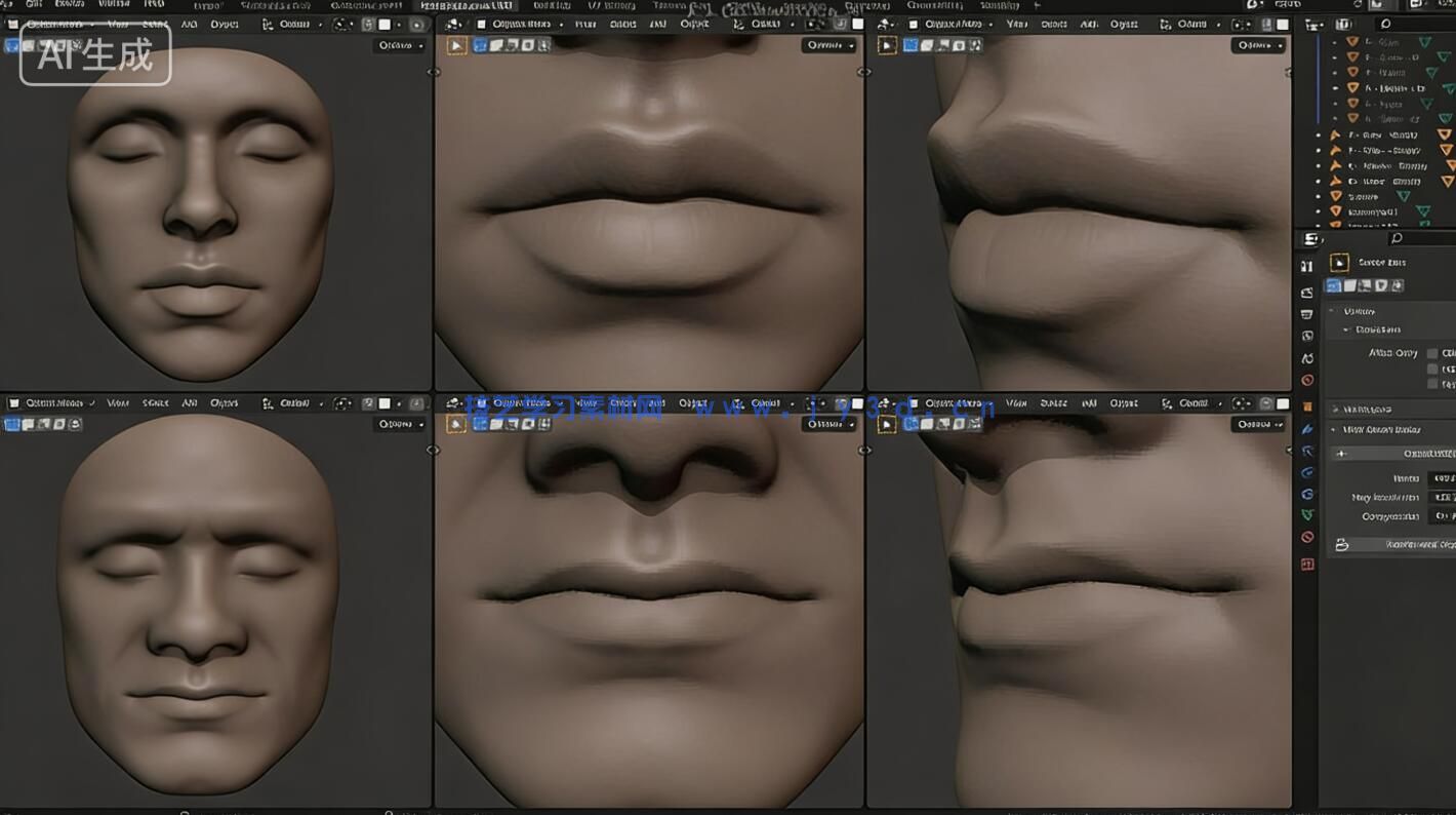 【中文字幕】Blender人物头部雕刻建模全面核心技术训练视频教程(图3) 【中文字幕】Blender人物头部雕刻建模全面核心技术训练视频教程(图3)