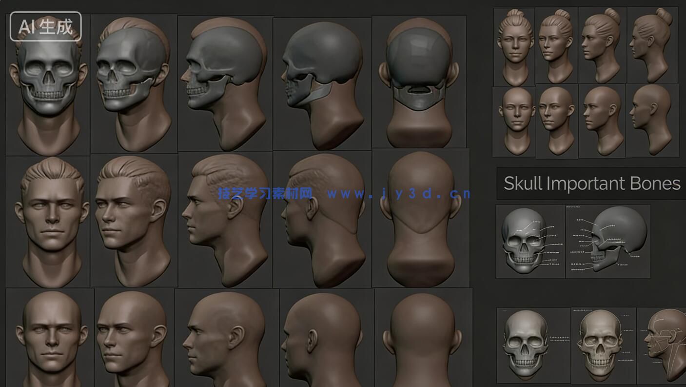 【中文字幕】Blender人物头部雕刻建模全面核心技术训练视频教程(图1) 【中文字幕】Blender人物头部雕刻建模全面核心技术训练视频教程(图1)