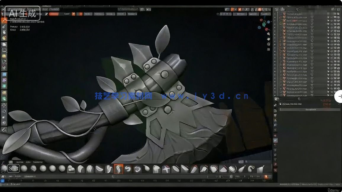 【中文字幕】Blender游戏战斧从概念设计到最终成品全流程制作视(图5)