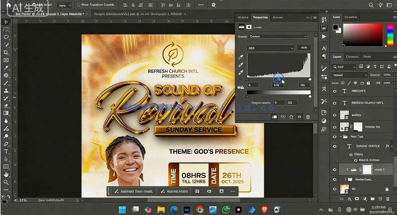 PS活动海报完整设计流程实例制作训练视频教程(图4)