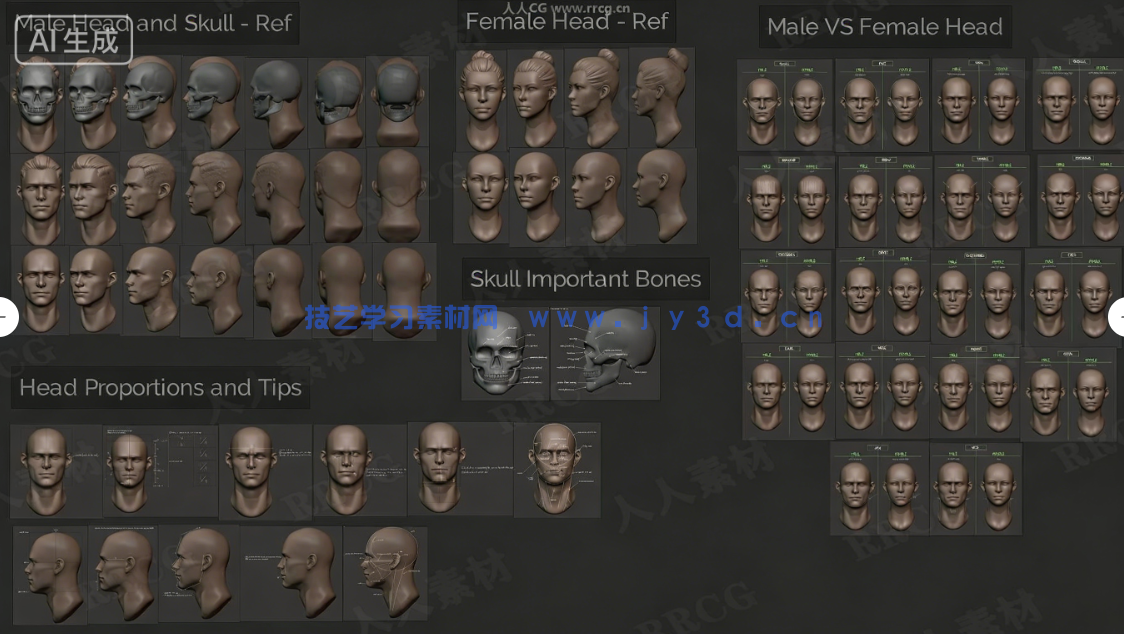 Blender人物头部雕刻建模全面核心技术训练视频教程(图2) Blender人物头部雕刻建模全面核心技术训练视频教程(图2)