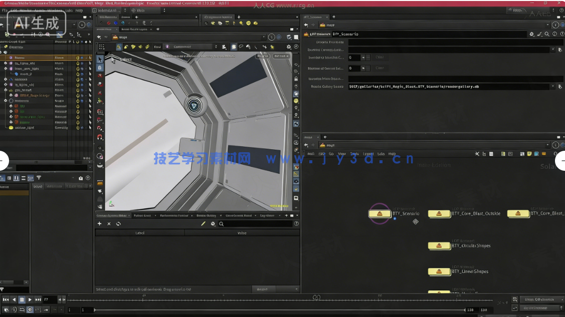 Houdini科幻环境电流与能量特效制作视频教程(图4) Houdini科幻环境电流与能量特效制作视频教程(图4)
