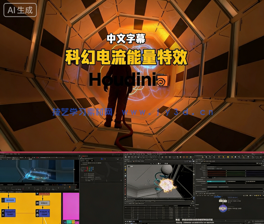 Houdini科幻环境电流与能量特效制作视频教程(图7) Houdini科幻环境电流与能量特效制作视频教程(图7)