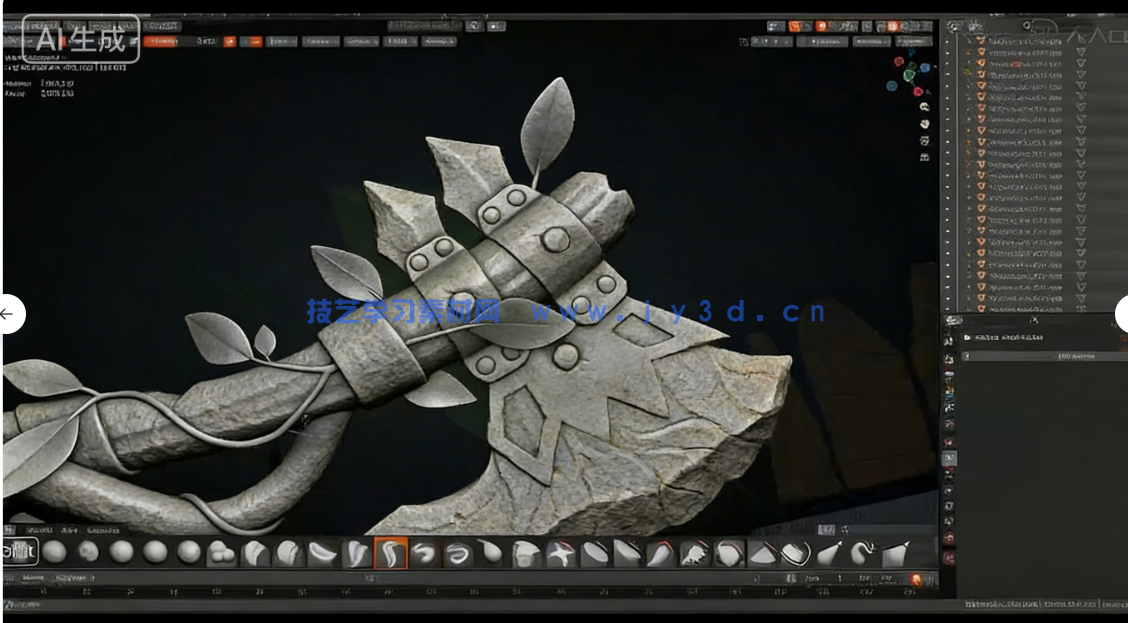 Blender游戏战斧从概念设计到最终成品全流程制作视(图3)