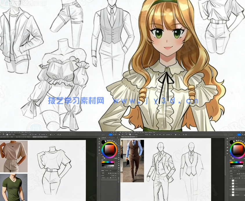 动漫角色服装设计绘画训练视频教程(图9) 动漫角色服装设计绘画训练视频教程(图9)