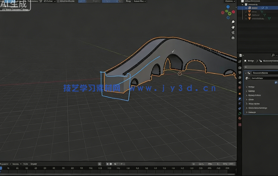 Blender几何节点程序化桥梁实例制作视频教程(图1)