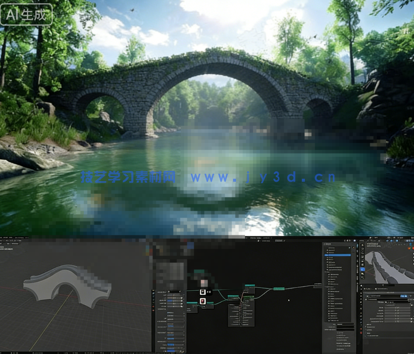 Blender几何节点程序化桥梁实例制作视频教程(图8)