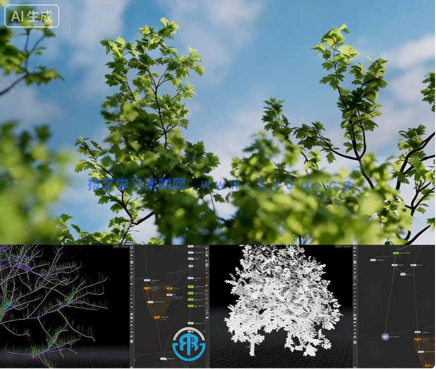Houdini中KineFX和Labs Tree Tools插件创建程序化树(图5)