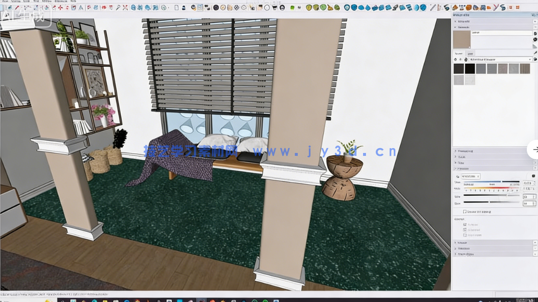 Enscape与SketchUp卧室室内可视化渲染技术视频教程(图3)