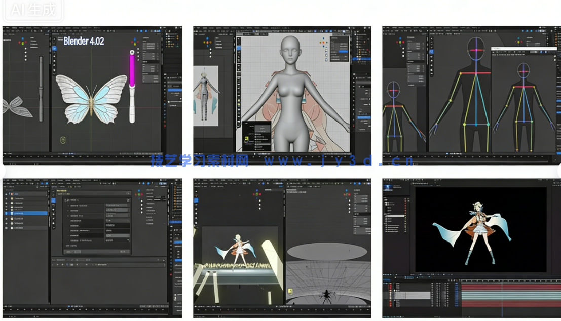 Blender卡通渲染角色从建模到后期实战全流程视频教(图2)