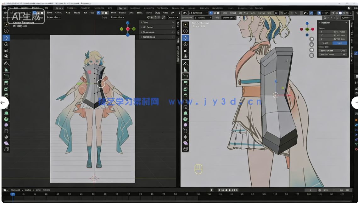 Blender卡通渲染角色从建模到后期实战全流程视频教(图7)