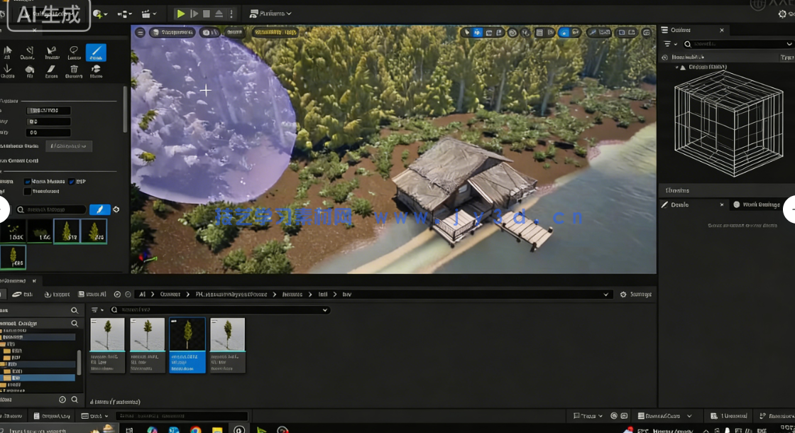 UE5影视级湖岸游戏环境场景设计入门训练视频(图4)