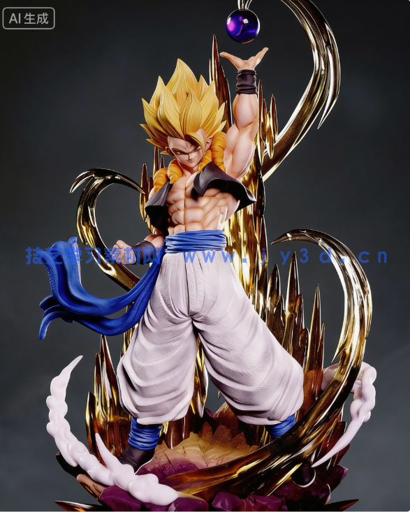 悟吉塔Gogeta《龙珠Z》动漫角色雕刻手办3D打印模型(图1)