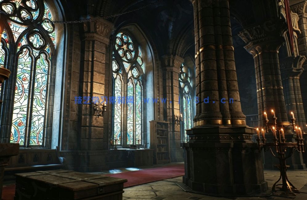 哥特式大教堂建筑内部环境场景UE游戏素材(图10)
