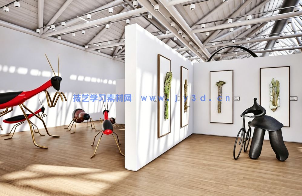 现代艺术展览空间室内可视化实时渲染场景UE游戏素材(图4)