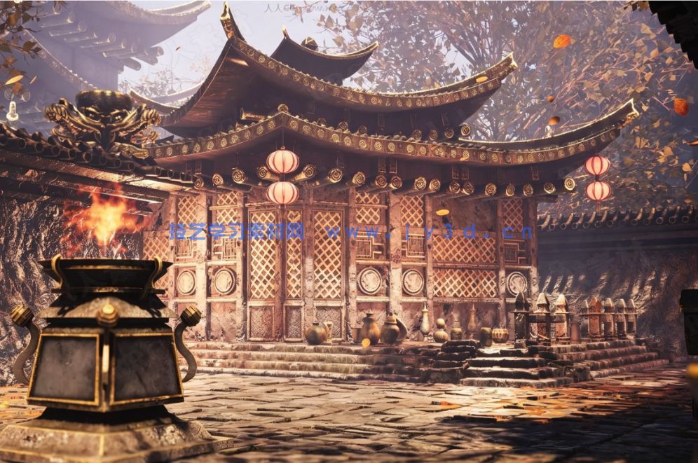 亚洲古代风格皇宫庭院环境场景Unity游戏素材(图7)