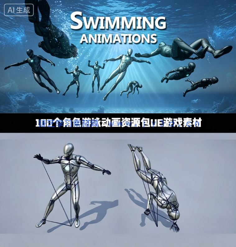 100个角色游泳动画资源包UE游戏素材(图1)