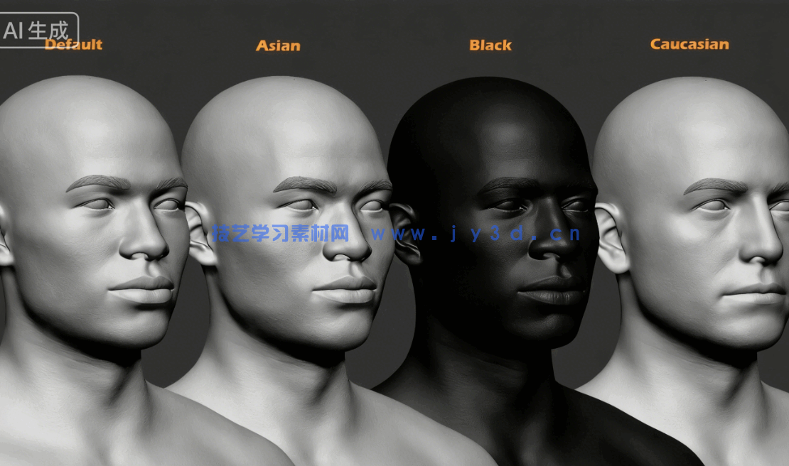 [独立角色] 男性女性角色肌肉骨骼建模雕刻基础网格3D模型合集(图5)