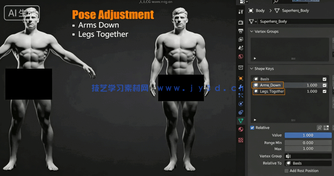 [独立角色] 男性女性角色肌肉骨骼建模雕刻基础网格3D模型合集(图11)