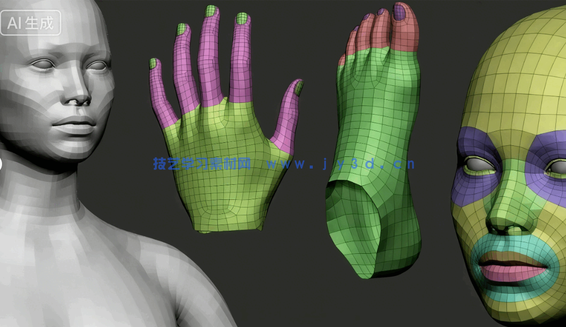[独立角色] 男性女性角色肌肉骨骼建模雕刻基础网格3D模型合集(图13)