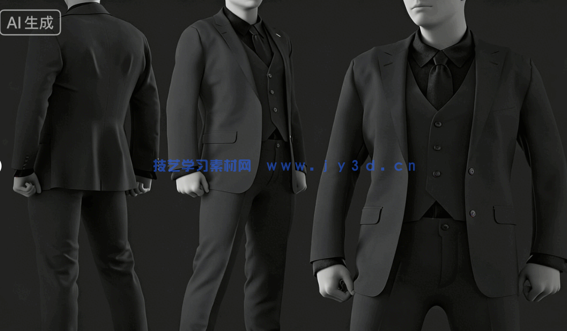 [服装首饰] 男性西装男士服装Marvelous Designer和CLO 3D项目文件3D模型(图2)