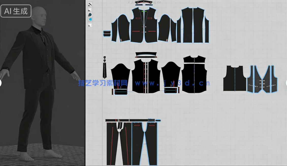 [服装首饰] 男性西装男士服装Marvelous Designer和CLO 3D项目文件3D模型(图11)