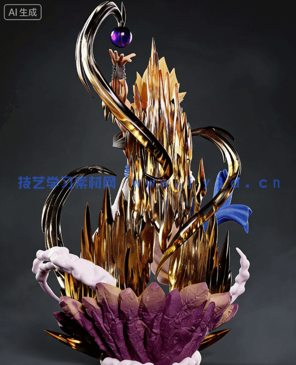 [3D打印人物] 悟吉塔Gogeta《龙珠Z》动漫角色雕刻手办3D打印模型(图5)