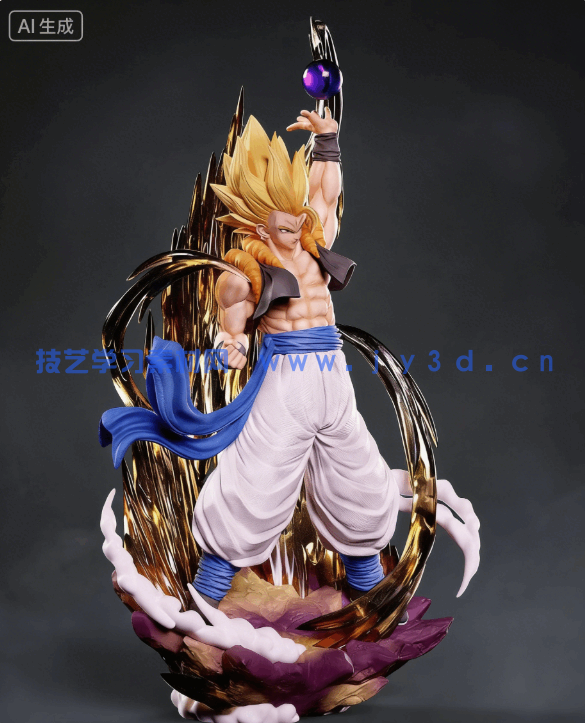 [3D打印人物] 悟吉塔Gogeta《龙珠Z》动漫角色雕刻手办3D打印模型(图7)