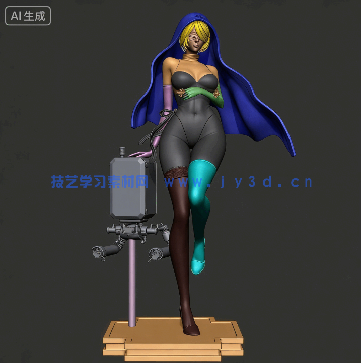 [3D打印人物] 尤尔哈2B修女服饰《尼尔：机械纪元》游戏角色雕刻手办3D打印模型(图3)